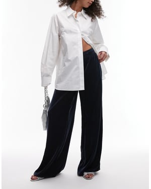 Topshop velvet tie waist jogger in slate