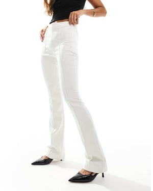 ASOS DESIGN tailored pintuck trousers in off white