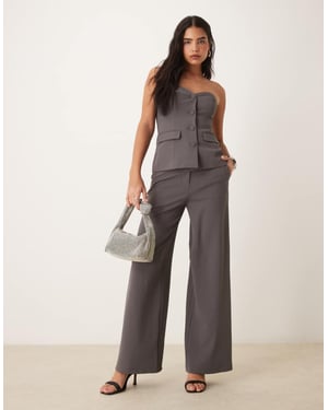 YAS tailored wide leg pant co-ord in thunderstorm grey