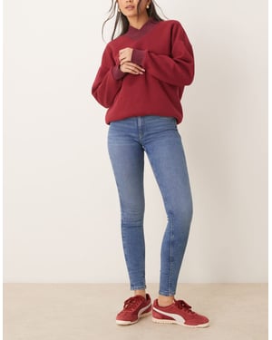Gina Tricot Molly high waist super skinny stretch jeans in mid washed blue