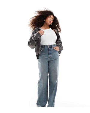 Dr Denim Plus Moxy straight leg jeans in cape mid dirt used