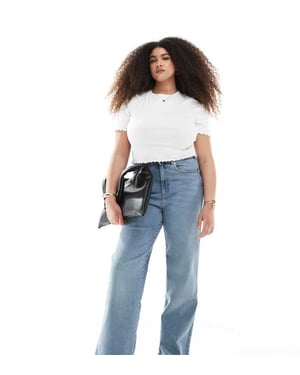 Dr Denim Plus Moxy straight leg jeans in cape light vintage worn blue