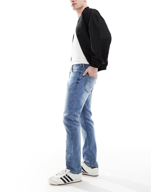 French Connection slim leg jeans in light wash blue