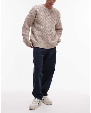 Selected Dennis loose fit trousers in navy