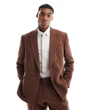 Viggo lisandro double breasted suit jacket in dark brown co-ord