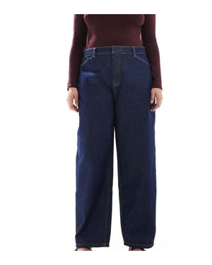 ASOS DESIGN Curve tailored barrel jeans in rinse wash