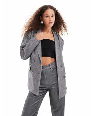 Amy Lynn metallic box blazer in silver co-ord
