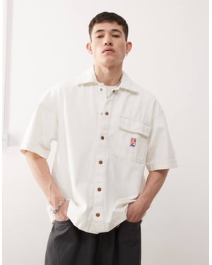 Wrangler Casey Jones arbetskläder kortärmad lös twill overshirt i ecru