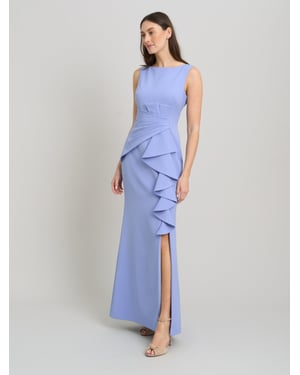Clio Draped Ruffle Detail Maxi Dress