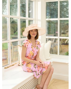 Marlena Cap Sleeve Ruffle Print Dress