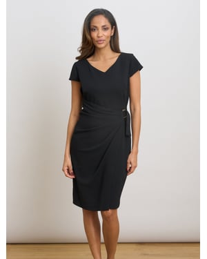 Dita Wrap Skirt Crepe Dress