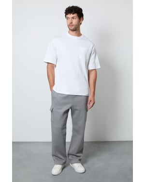 Light Grey Straight Fit Cargo Jogger