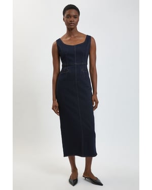Denim Midi Pencil Dress