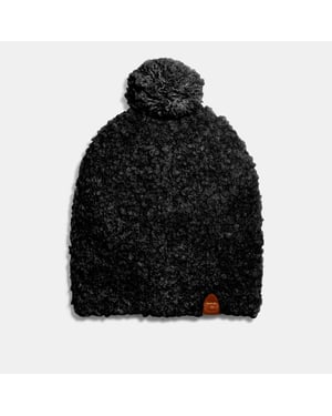 Fleece Textured Pom Beanie
