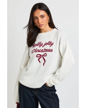 Holly Jolly Longline Christmas Jumper