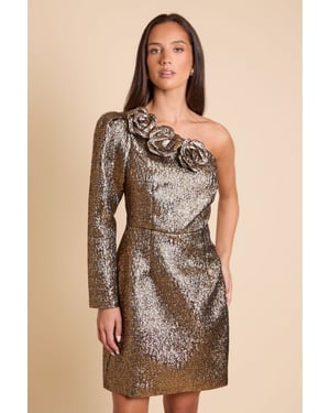 DP Luxe Rose Corsage Mini Dress