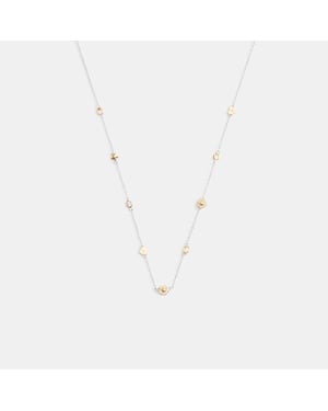 Pavé Tea Rose And Heart Station Necklace