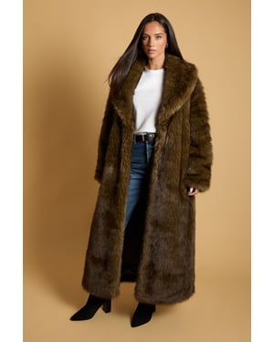 Maxi Faux Fur Plush Coat