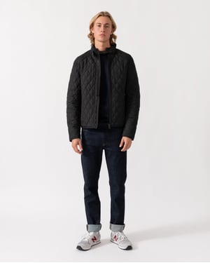 Long Sleeve Padded Jacket in Black
