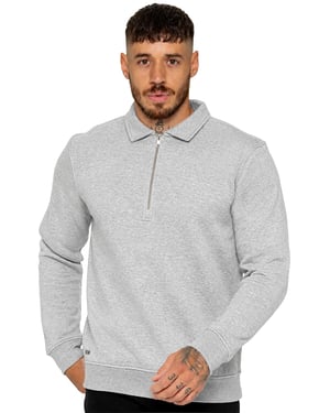 Enzo Milano | Mens Half Zip Collared Sweatshirt