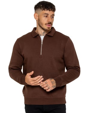 Enzo Milano | Mens Half Zip Collared Sweatshirt