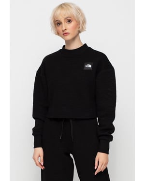 The North Face Mhysa Quilted Long Sleeve Sweat Top in Black