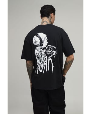 Tall Oversized Korn License Print T-Shirt