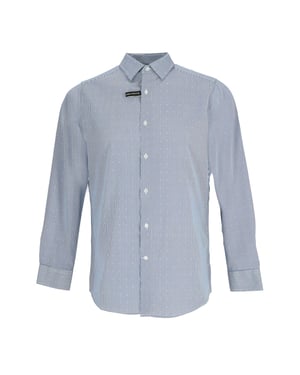 Men's Scotch and Soda Pattern Long Sleeve Shirt Collar Shirt in Navy/White