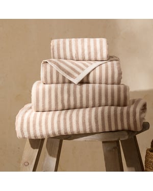 Yard Hebden Striped 100% Cotton Extra Large Bath Sheet, Natural