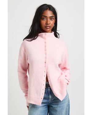 High Neck Button Through Cardigan