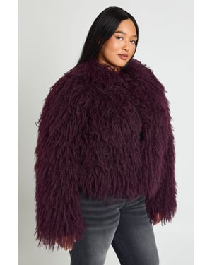 Plus Shaggy Faux Fur Jacket