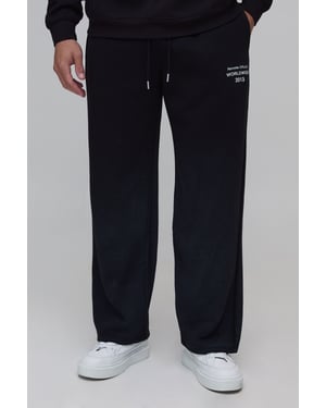 Homme Official Print Spray Wash Wide Leg Jogger