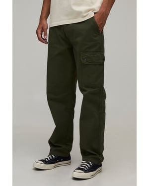 Straight Leg Asymmetric Pocket Cargo Trousers