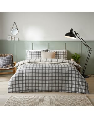 furn. Canberra Check Duvet Cover Set