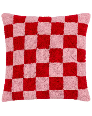 Heya Home Check Knitted Polyester Filled Cushion