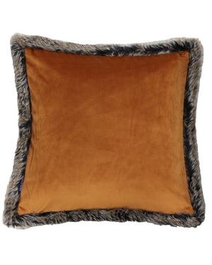 Paoletti Kiruna Velvet Faux Fur Trimmed Cushion Cover