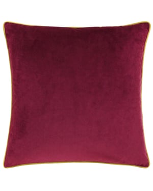 Paoletti Meridian Piped Velvet Feather Filled Cushion