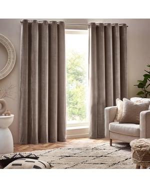 Yard Heavy Chenille Room Darkening Eyelet Curtains