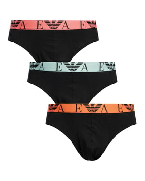 Emporio Armani 3-Paks Briefs, Zwart