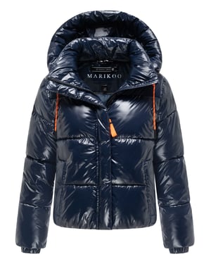 Marikoo dames gewatteerde winterjas Skyraa met capuchon & glanzend design