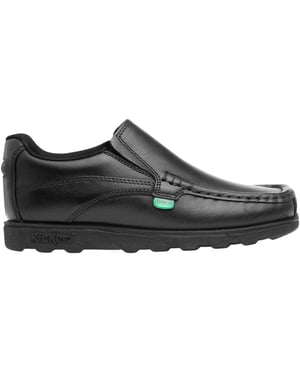 Kickers Fragma leren schoolschoenen voor jongens (Zwart)