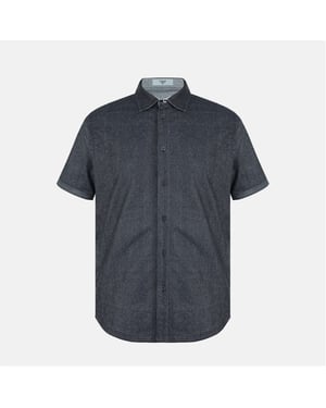 Men's Firetrap Regular Fit Short Sleeve Shirt in Grey