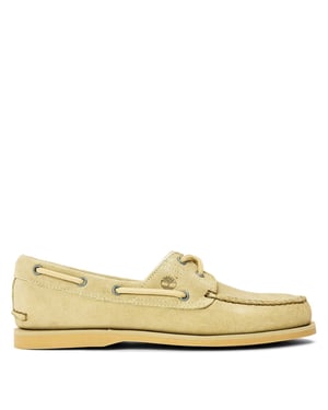 Men's Timberland Classic Textured Lace Up Boat Shoes in Lt Green Suede