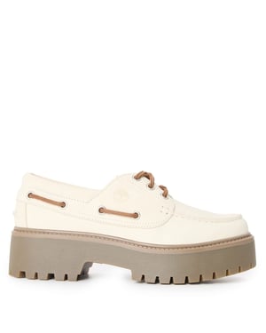 Women's Timberland Stone Street Natural Nubuck Boat Shoes in Natural Nubuck