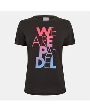 Women's Head Printed Logo Crew Neck Short Sleeve Jersey T-Shirt in Black
