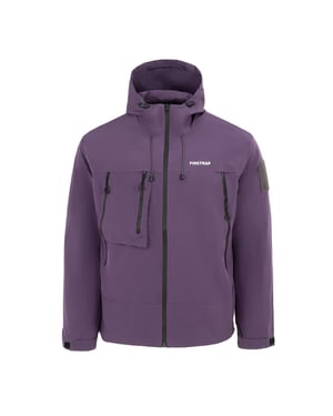 Men's Firetrap Windproof Hooded Long Sleeve Windbreaker in Purple
