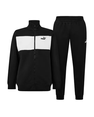 Men's Puma Kids Fleece Tracksuits in Black/Wh