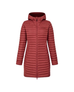 Women's Berghaus Nula Solid Patterned Hooded Puffer Jacket with Woven Cuff in CORUNDUM