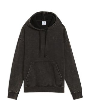 Men's Puma Elevated Relaxed Wash Overhead Hoodie in Black