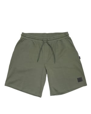 Men's Aquascutum Fleece Jogger Shorts in Military Green